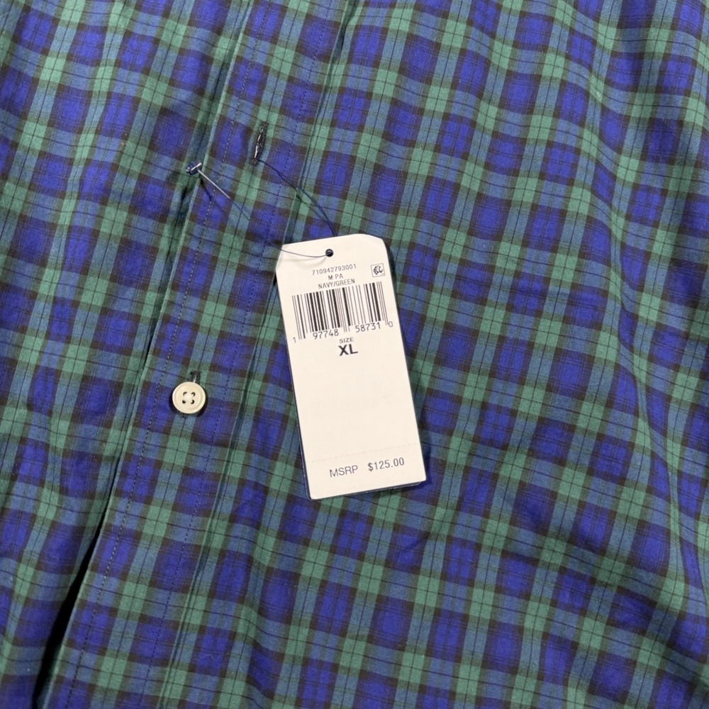 NWT Polo Ralph Lauren Crest Crown Poplin Plaid Button Shirt Classic Fit Green - Picture 4 of 10